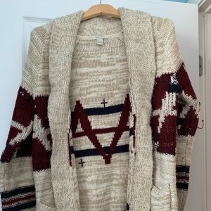 Long Patterned Soft Cardigan